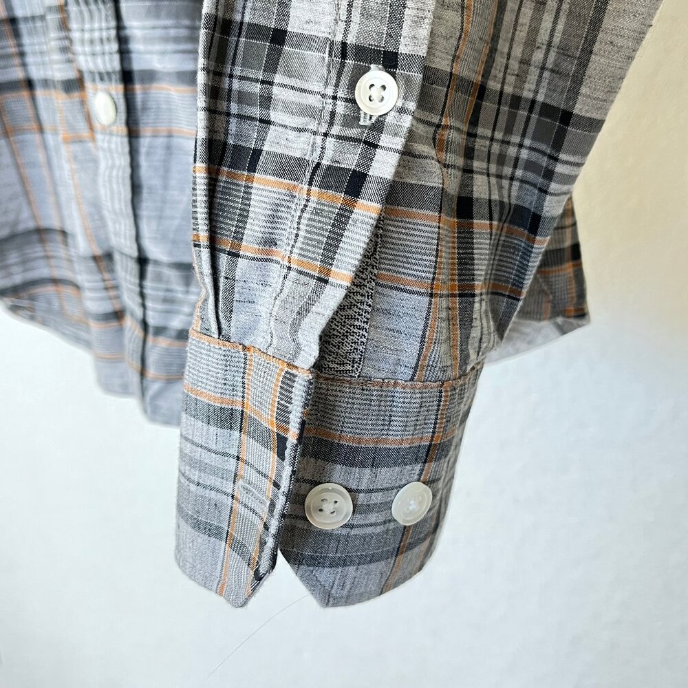 Penguin Long Sleeve Plaid Long Sleeve Buttom Up Slim Fit M - Picture 7 of 10